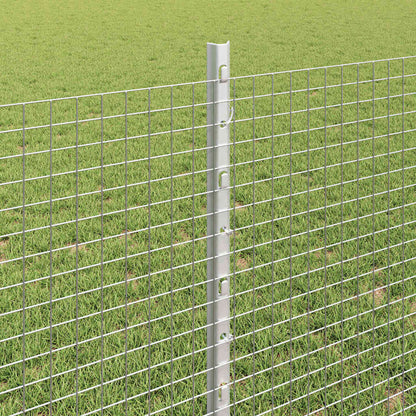 vidaXL Welded Wire Fence with Posts 10 x 0.8 m Galvanised Steel Silver 4