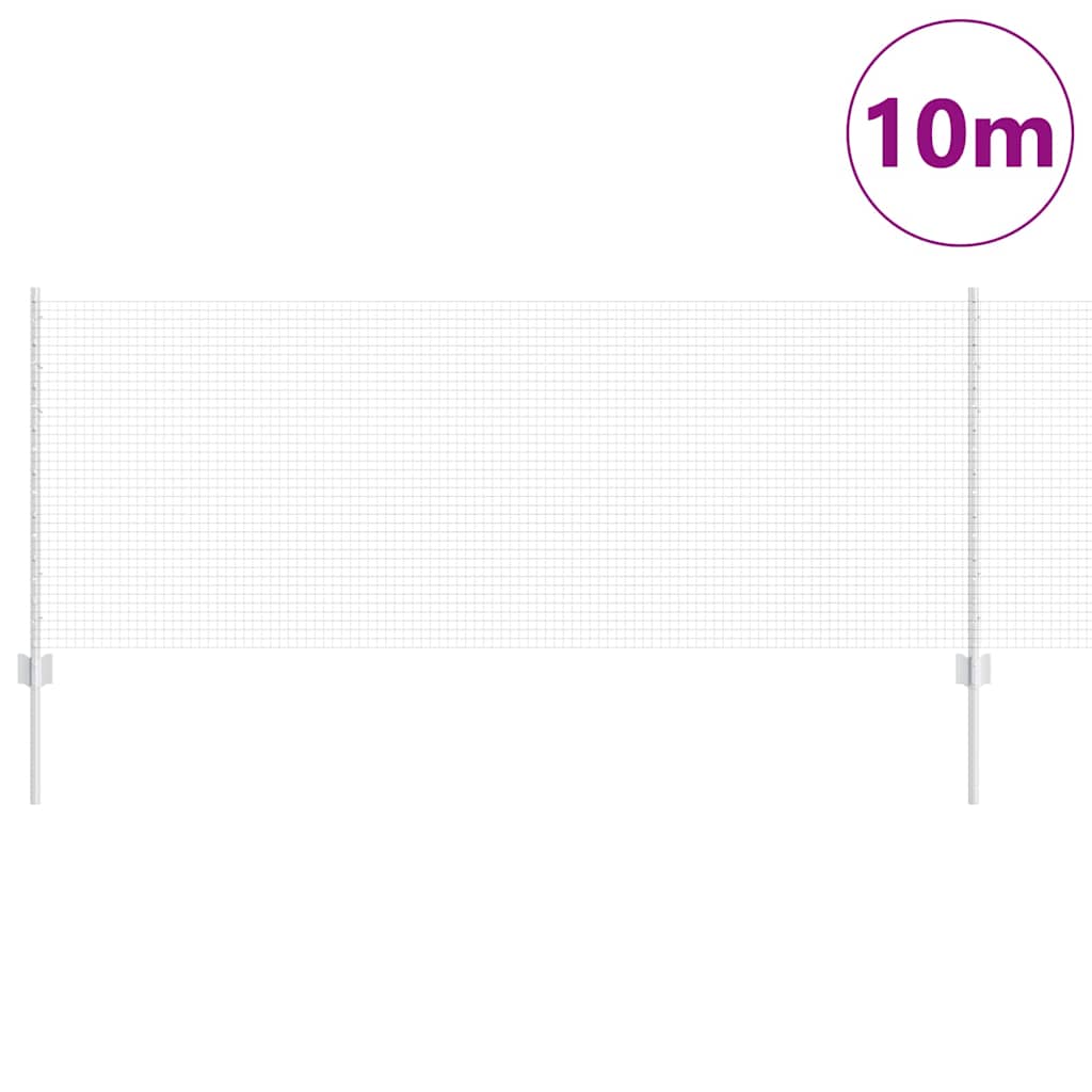 vidaXL Welded Wire Fence with Posts 10 x 0.8 m Galvanised Steel Silver 3
