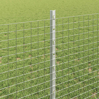 vidaXL Welded Wire Fence with Posts 10 x 0.8 m Galvanised Steel Silver 4