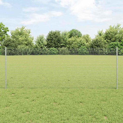 Welded Wire Fence with Posts 10 x 1 m Silver Galvanised steel 10 x 0.5 m fence (1.2 x 1.2 cm mesh)–10 x 1.2 m fence (2.5 x 2.5 cm mesh) 10 x 0.8 m fence (2.5 x 2.5 cm mesh)