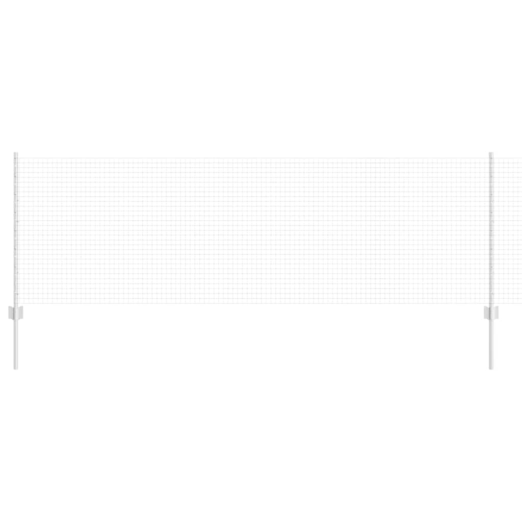 vidaXL Welded Wire Fence with Posts 10 x 0.8 m Galvanised Steel Silver 2
