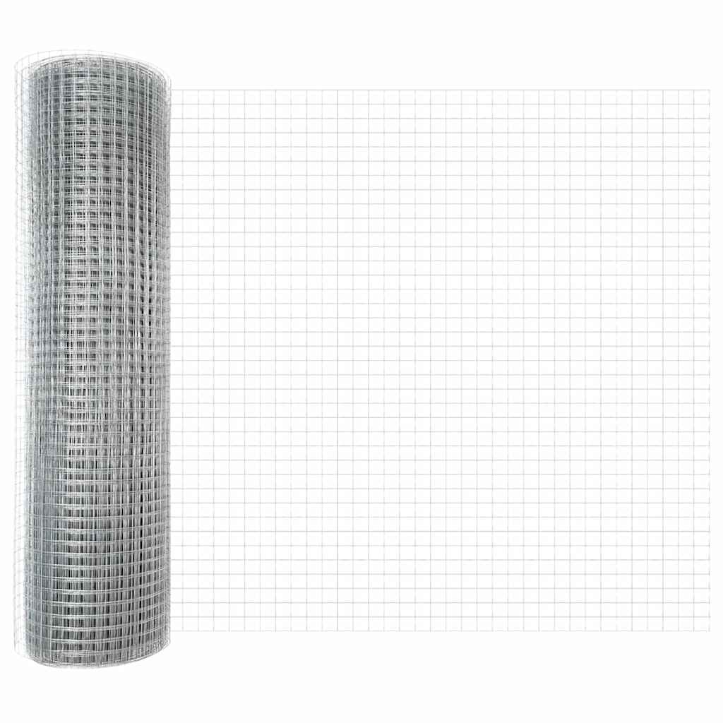 vidaXL Welded Wire Fence with Posts 10 x 0.8 m Galvanised Steel Silver 6