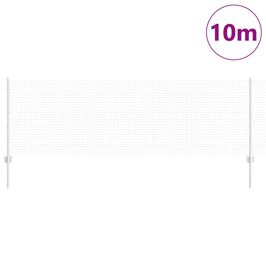 Welded Wire Fence with Posts 10 x 1 m Silver Galvanised steel 10 x 0.5 m fence (1.2 x 1.2 cm mesh)–10 x 1.2 m fence (2.5 x 2.5 cm mesh) 10 x 0.8 m fence (2.5 x 2.5 cm mesh)