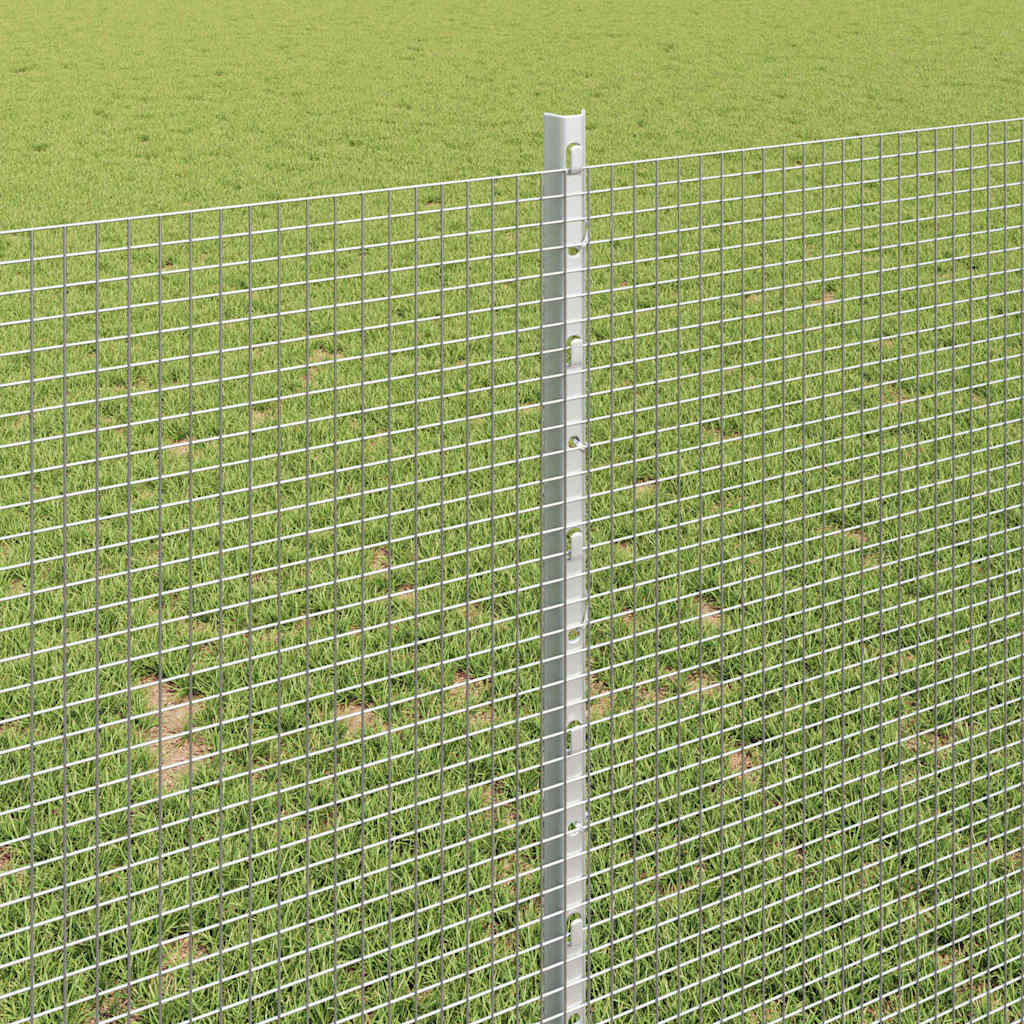 vidaXL Welded Wire Fence with Posts 10 x 1 m Galvanised Steel Silver 4
