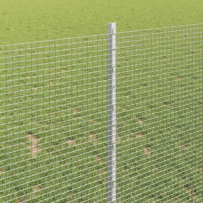 vidaXL Welded Wire Fence with Posts 10 x 1 m Galvanised Steel Silver 4