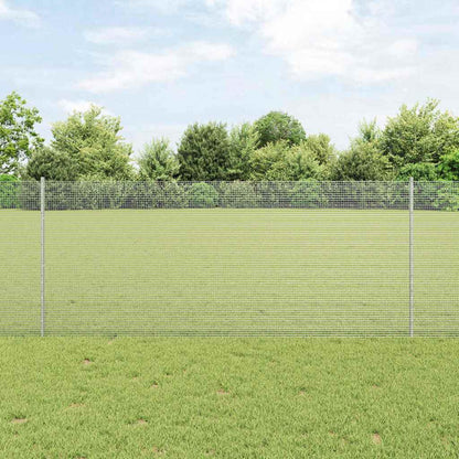 vidaXL Welded Wire Fence with Posts 10 x 1 m Galvanised Steel Silver 1