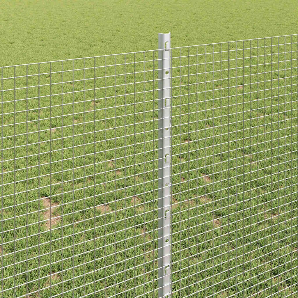 vidaXL Welded Wire Fence with Posts 10 x 1 m Galvanised Steel Silver 4