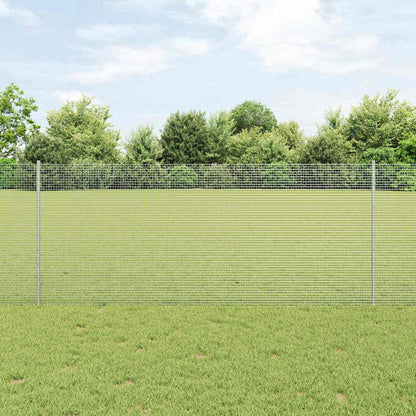 vidaXL Welded Wire Fence with Posts 10 x 1 m Galvanised Steel Silver 1