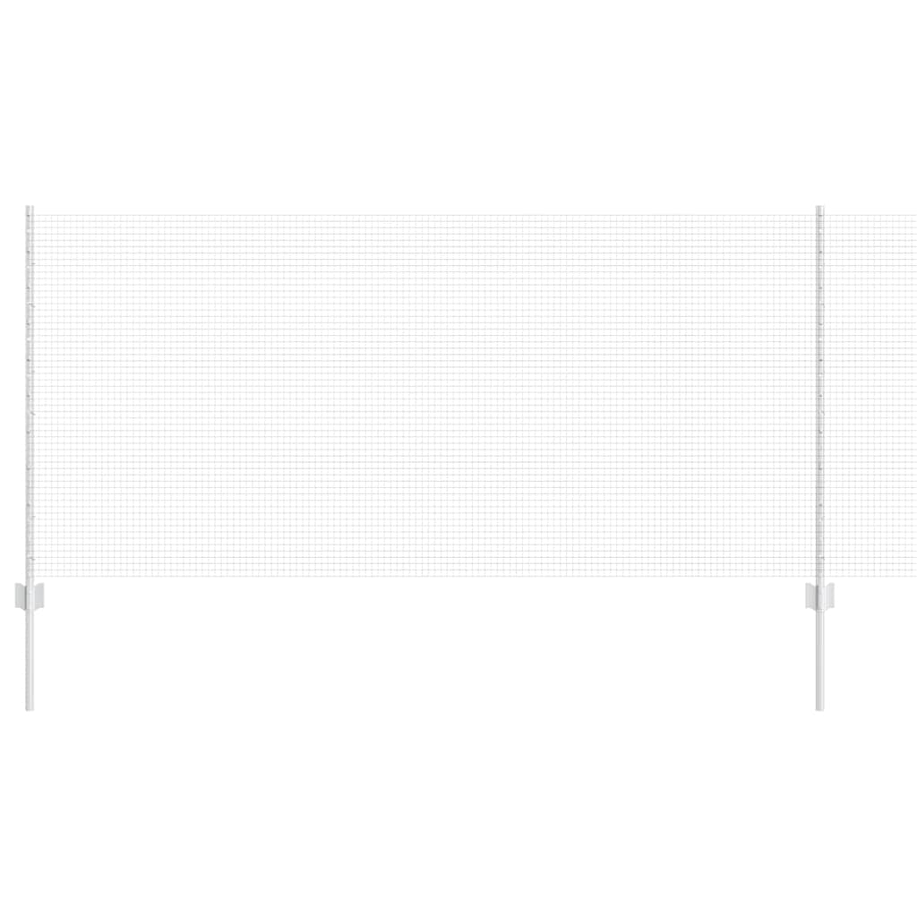 vidaXL Welded Wire Fence with Posts 10 x 1 m Galvanised Steel Silver 2