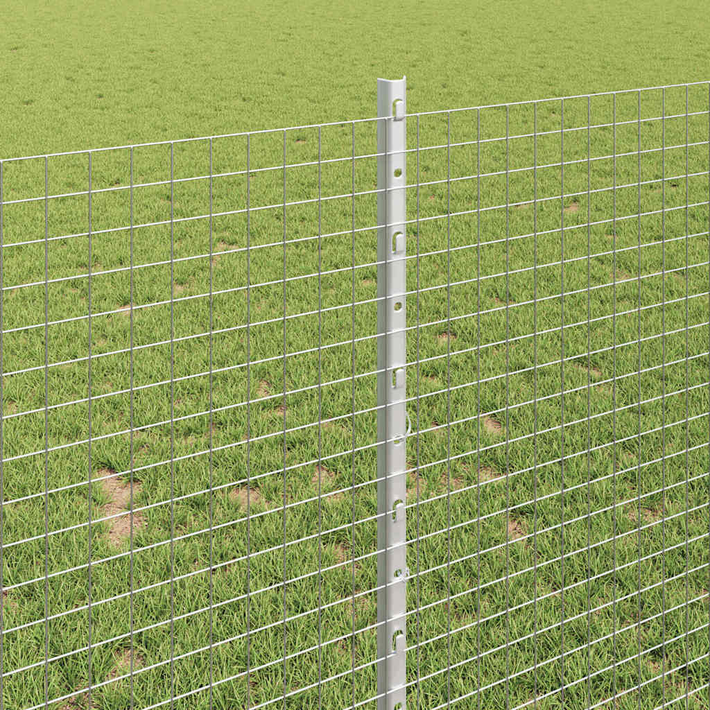 vidaXL Welded Wire Fence with Posts 10 x 1 m Galvanised Steel Silver 4