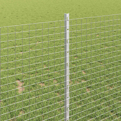 vidaXL Welded Wire Fence with Posts 10 x 1 m Galvanised Steel Silver 4