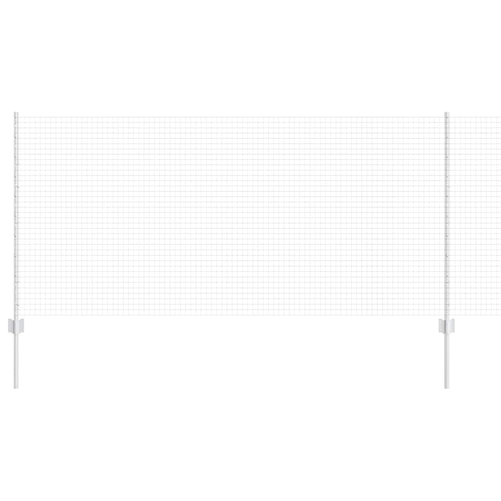 vidaXL Welded Wire Fence with Posts 10 x 1 m Galvanised Steel Silver 2