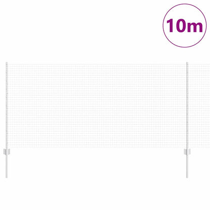 vidaXL Welded Wire Fence with Posts 10 x 1 m Galvanised Steel Silver 3