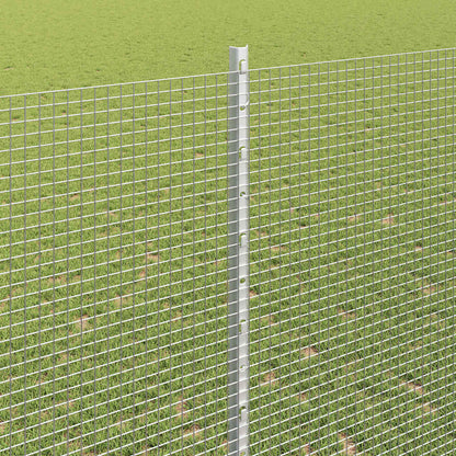 vidaXL Welded Wire Fence with Posts 10 x 1.4 m Galvanised Steel Silver 4