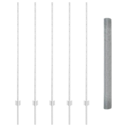 vidaXL Welded Wire Fence with Posts 10 x 1.4 m Galvanised Steel Silver 5