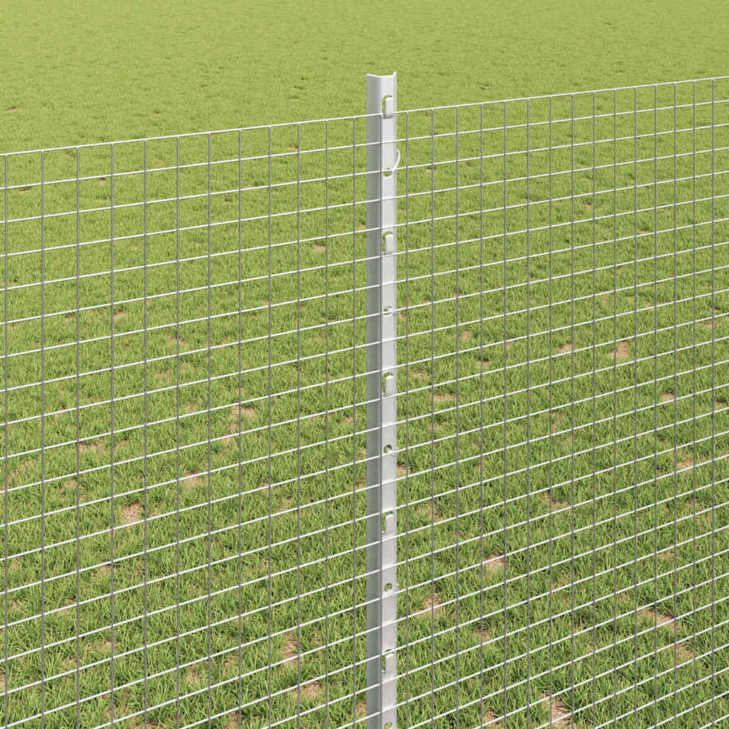 vidaXL Welded Wire Fence with Posts 10 x 1.4 m Galvanised Steel Silver 4