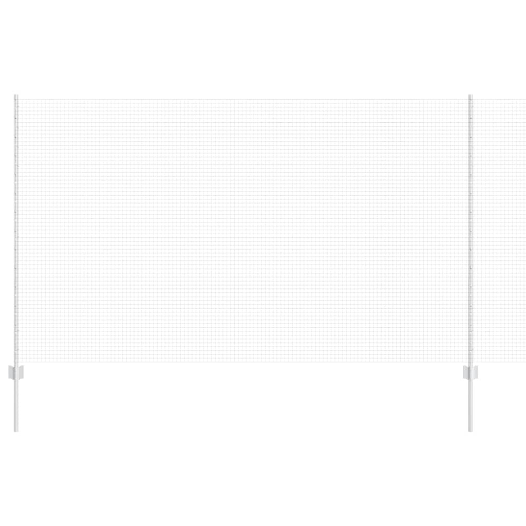 vidaXL Welded Wire Fence with Posts 10 x 1.4 m Galvanised Steel Silver 2