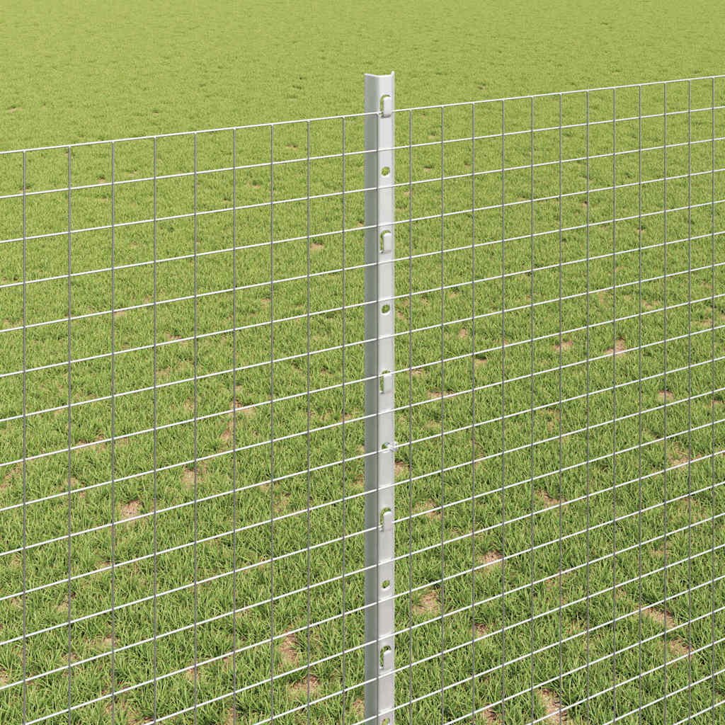 vidaXL Welded Wire Fence with Posts 10 x 1.4 m Galvanised Steel Silver 4