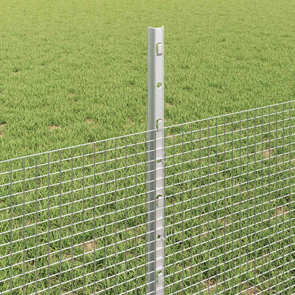 vidaXL Welded Wire Fence with Posts 25 x 0.5 m Galvanised Steel Silver 4