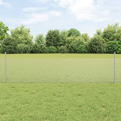 vidaXL Welded Wire Fence with Posts 25 x 0.5 m Galvanised Steel Silver 1