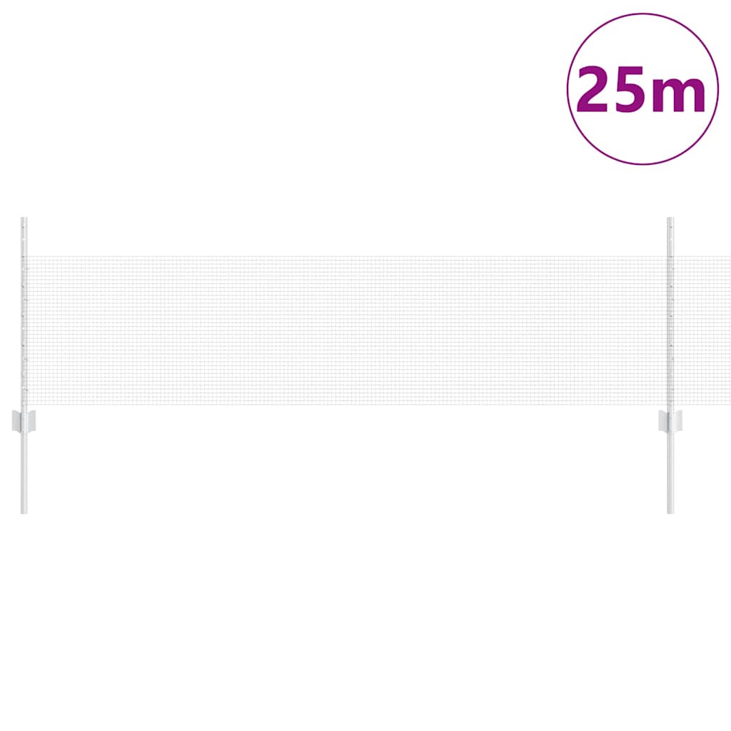 vidaXL Welded Wire Fence with Posts 25 x 0.5 m Galvanised Steel Silver 3
