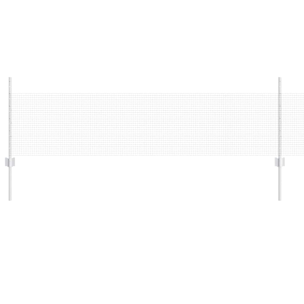 vidaXL Welded Wire Fence with Posts 25 x 0.5 m Galvanised Steel Silver 2