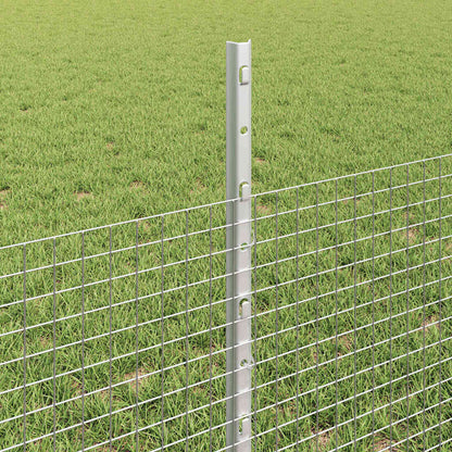 vidaXL Welded Wire Fence with Posts 25 x 0.5 m Galvanised Steel Silver 4