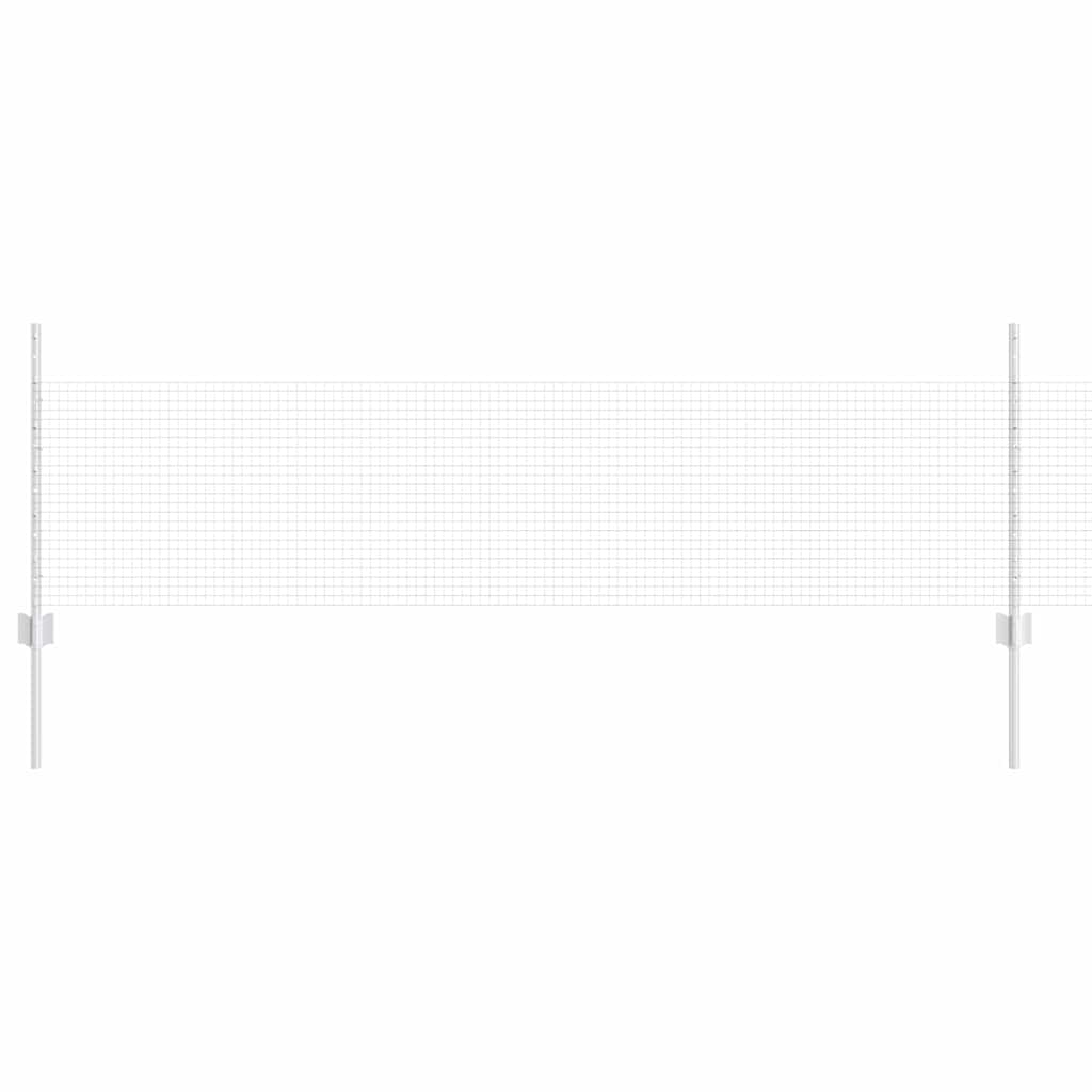 vidaXL Welded Wire Fence with Posts 25 x 0.5 m Galvanised Steel Silver 2
