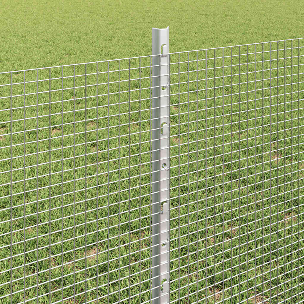 vidaXL Welded Wire Fence with Posts 25 x 0.6 m Galvanised Steel Silver 4