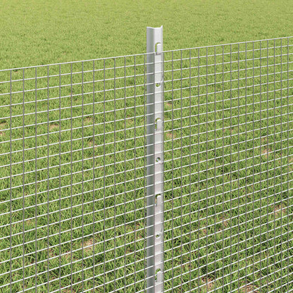vidaXL Welded Wire Fence with Posts 25 x 0.6 m Galvanised Steel Silver 4