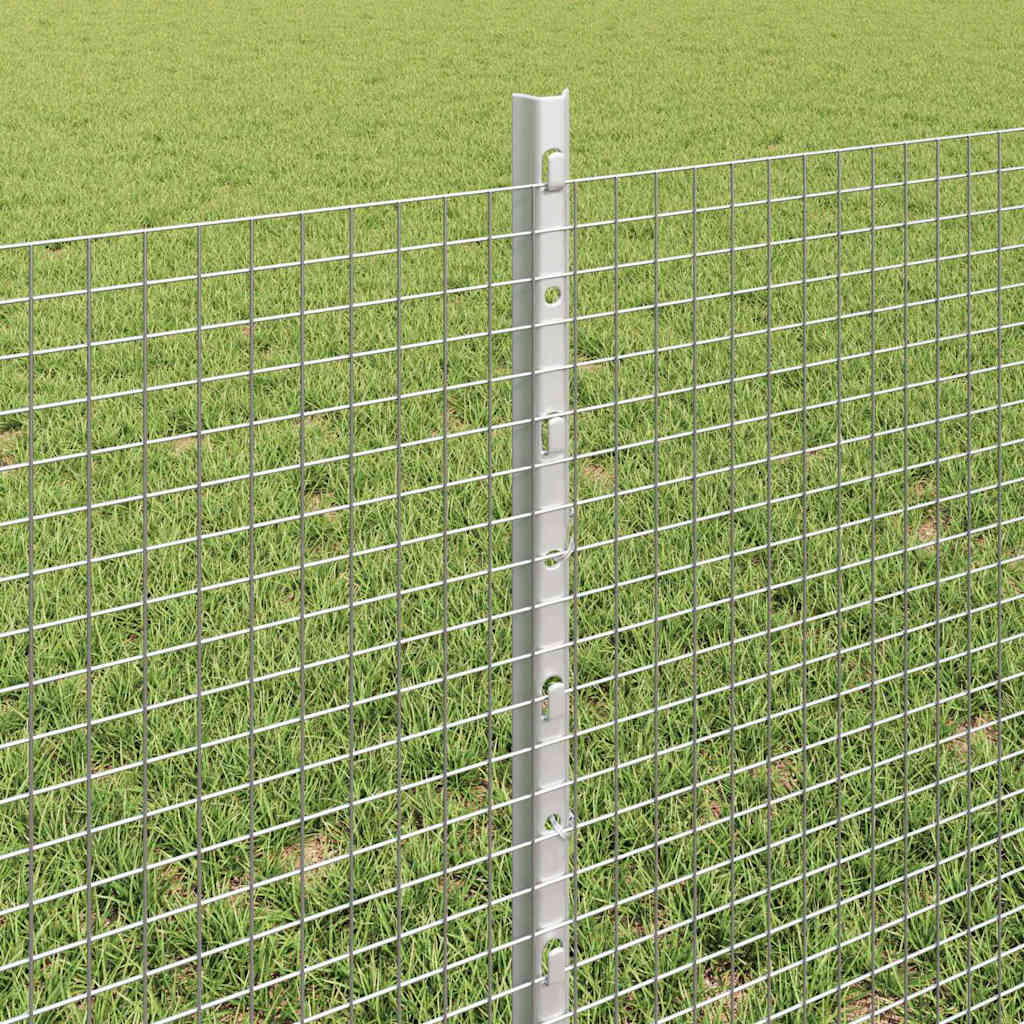 vidaXL Welded Wire Fence with Posts 25 x 0.6 m Galvanised Steel Silver 4