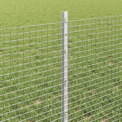 vidaXL Welded Wire Fence with Posts 25 x 0.6 m Galvanised Steel Silver 4