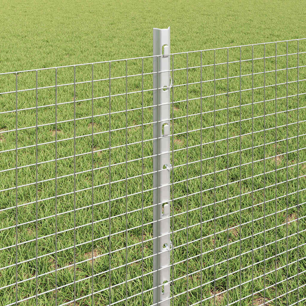 vidaXL Welded Wire Fence with Posts 25 x 0.6 m Galvanised Steel Silver 4