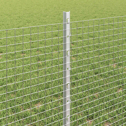 vidaXL Welded Wire Fence with Posts 25 x 0.6 m Galvanised Steel Silver 4