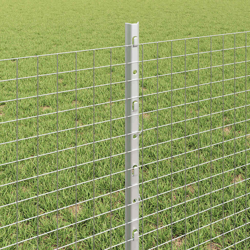 vidaXL Welded Wire Fence with Posts 25 x 0.6 m Galvanised Steel Silver 4