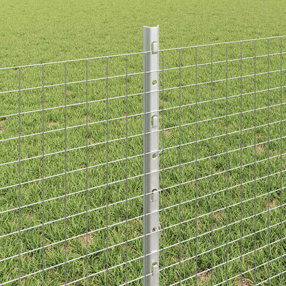 vidaXL Welded Wire Fence with Posts 25 x 0.6 m Galvanised Steel Silver 4