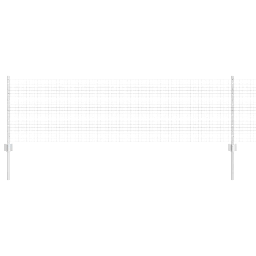 vidaXL Welded Wire Fence with Posts 25 x 0.6 m Galvanised Steel Silver 2