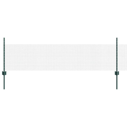 vidaXL Welded Wire Fence with Posts 10 x 0.5 m Galvanised Steel Green 2