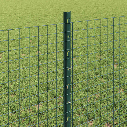 vidaXL Welded Wire Fence with Posts 10 x 0.6 m PVC-Coated Steel Green 4
