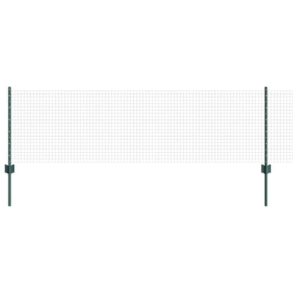 vidaXL Welded Wire Fence with Posts 10 x 0.6 m PVC-Coated Steel Green 2