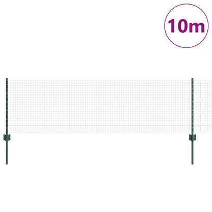 vidaXL Welded Wire Fence with Posts 10 x 0.6 m PVC-Coated Steel Green 3