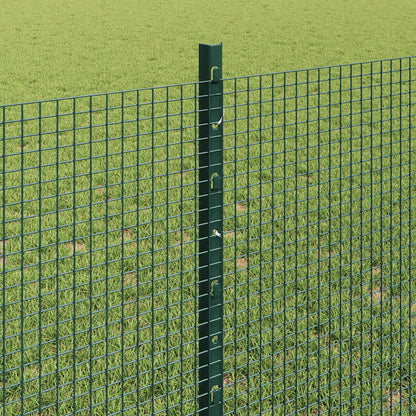 vidaXL Welded Wire Fence with Posts 10 x 0.8 m PVC-Coated Steel Green 4