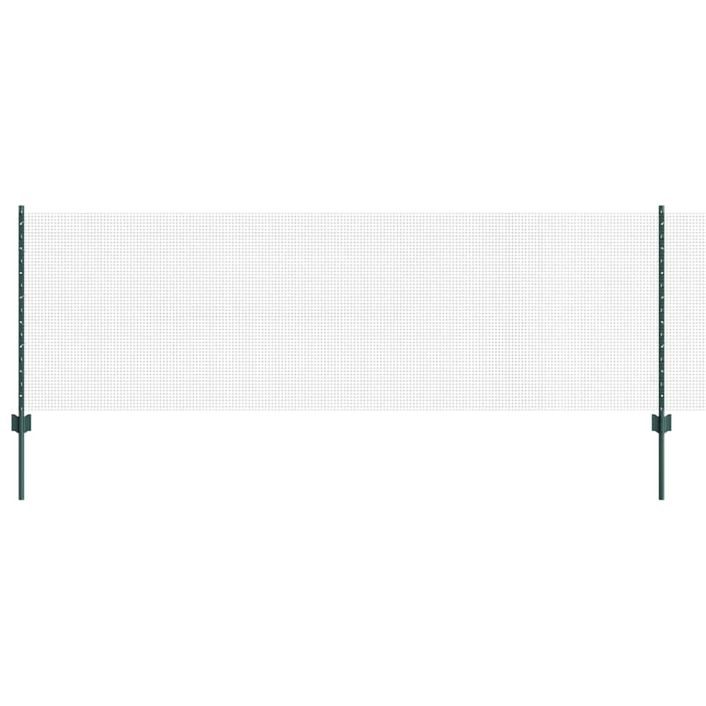 vidaXL Welded Wire Fence with Posts 10 x 0.8 m PVC-Coated Steel Green 2