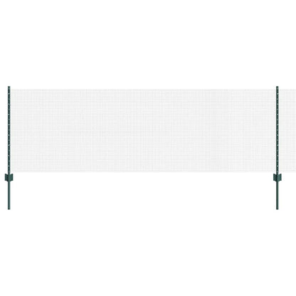vidaXL Welded Wire Fence with Posts 10 x 0.8 m PVC-Coated Steel Green 2