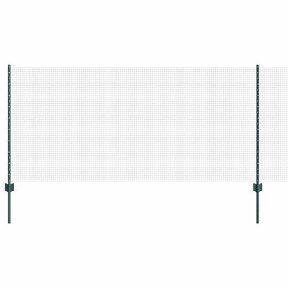 vidaXL Welded Wire Fence with Posts 10 x 1 m Galvanised Steel Green 2