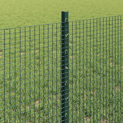 vidaXL Welded Wire Fence with Posts 25 x 0.6 m PVC-Coated Steel Green 4