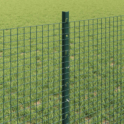 vidaXL Welded Wire Fence with Posts 25 x 0.6 m PVC-Coated Steel Green 4