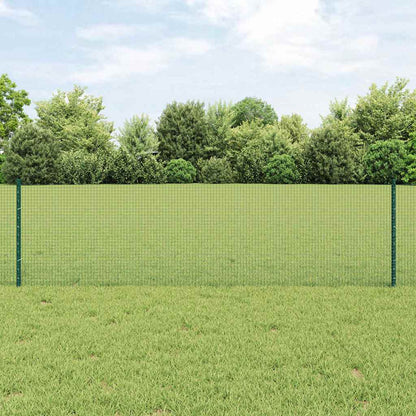 vidaXL Welded Wire Fence with Posts 25 x 0.6 m PVC-Coated Steel Green 1
