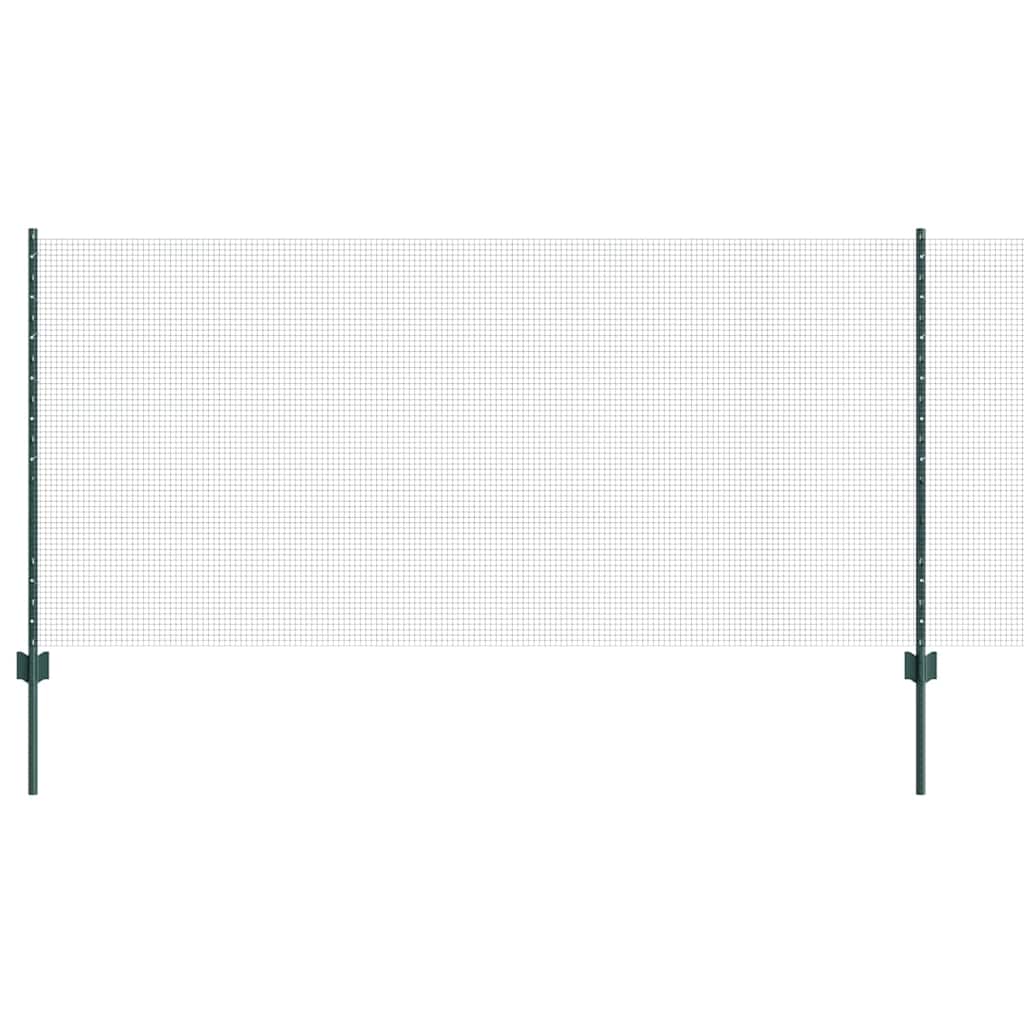 Welded Wire Fence with Posts 25 x 1 m Galvanised Steel Green 25 x 0.8 m – 50 x 0.5 m 25 x 1 m fence (1.2 x 1.2 cm mesh)