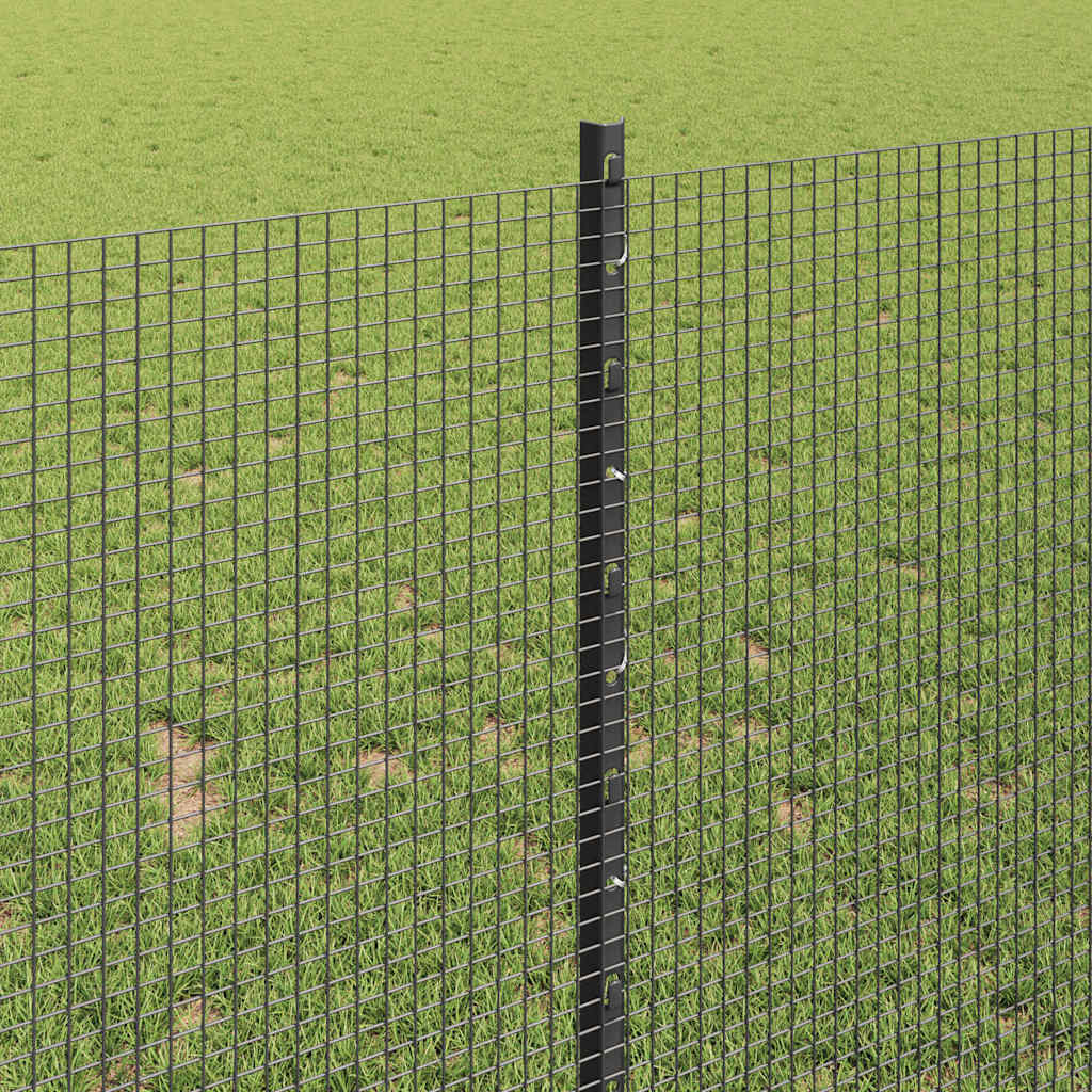 vidaXL Welded Wire Fence with Posts 10 x 1 m Galvanised Steel Grey 4